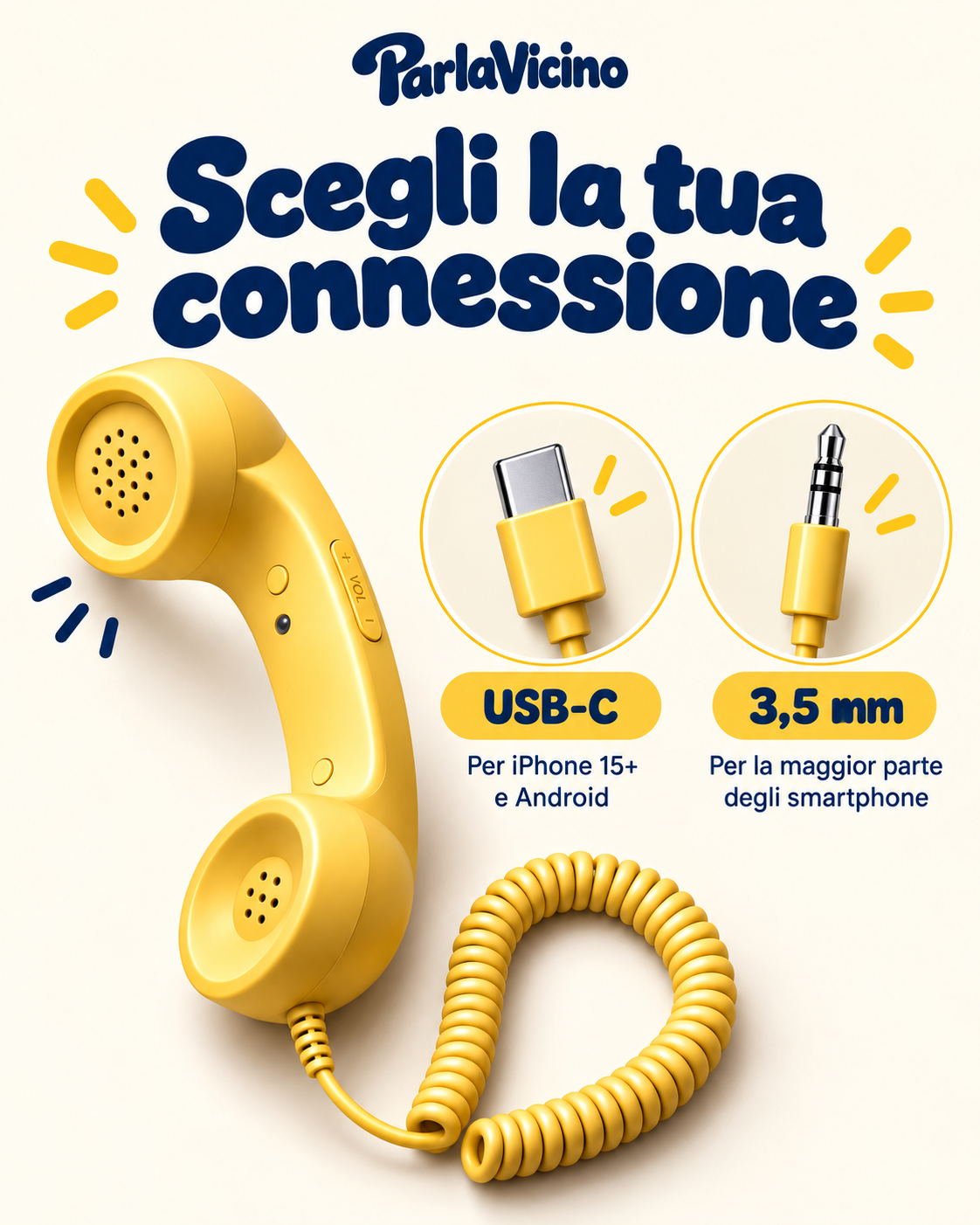 ParlaVicino - scegli USB-C o 3,5 mm